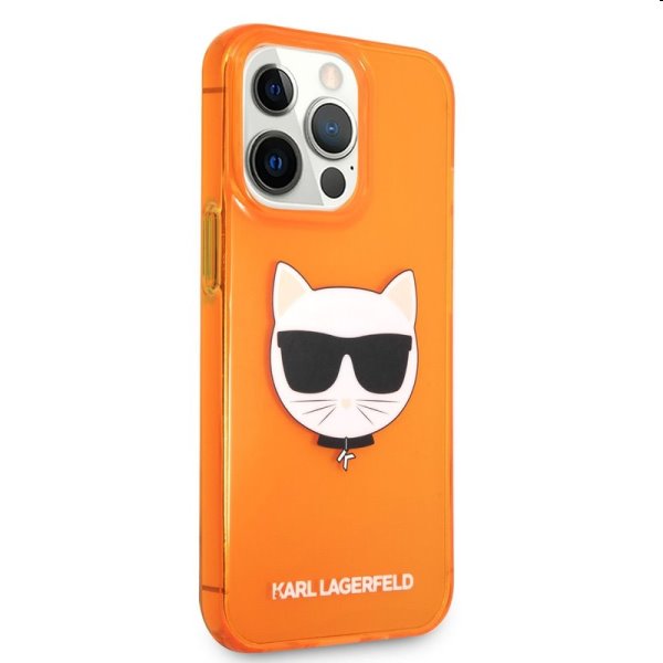 Zadný kryt Karl Lagerfeld TPU Choupette Head for Apple iPhone 13 Pro, oranžová