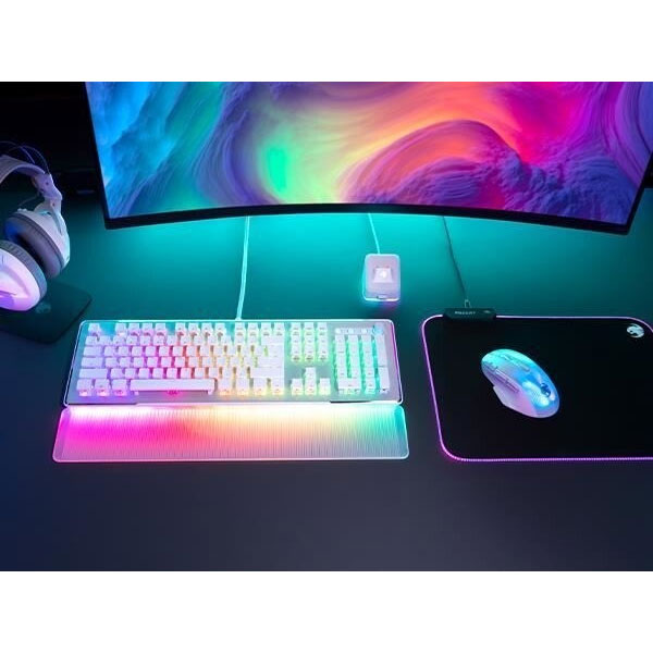 ROCCAT Vulcan II Max, Herná klávesnica Red Switch, RGB LED, US layout, biela