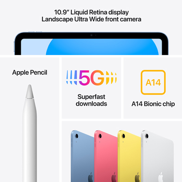Apple iPad 10.9" (2022) Wi-Fi 256 GB, strieborná