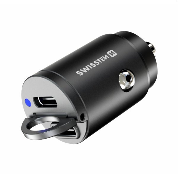 CL nano adaptér Swissten Power Delivery 2x USB-C 30W 30 W, čierny CL nano adaptér Swissten Power Delivery 2x USB-C 30W 30 W, čierny