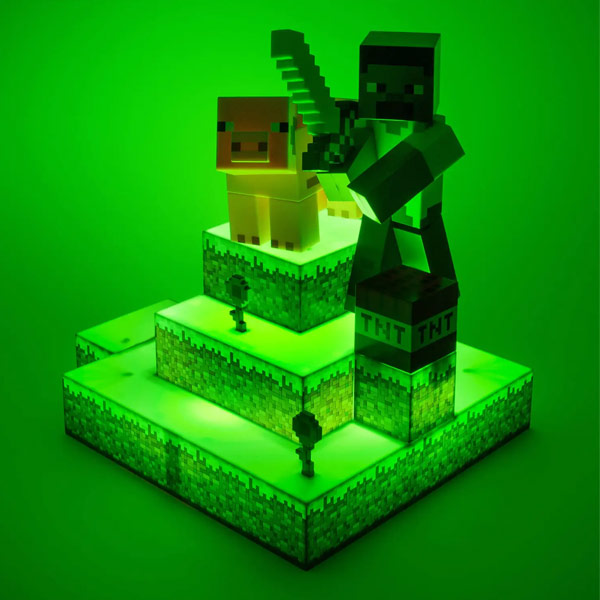 Lampa Steve Diorama Figural (Minecraft)