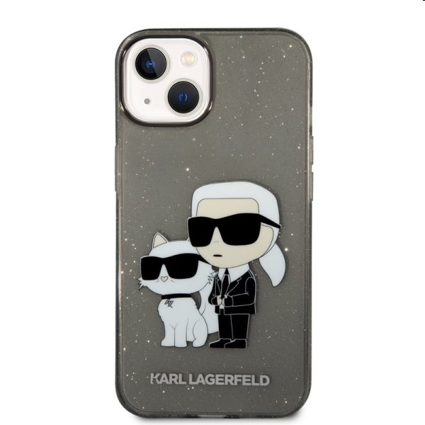 Zadný kryt Karl Lagerfeld IML Glitter Karl and Choupette NFT pre Apple iPhone 14 Plus, čierna