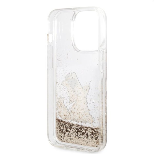 Zadný kryt Karl Lagerfeld Liquid Glitter Choupette Eat pre Apple iPhone 14 Pro Max, zlatá Zadný kryt Karl Lagerfeld Liquid Glitter Choupette Eat pre Apple iPhone 14 Pro Max, zlatá