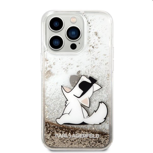 Zadný kryt Karl Lagerfeld Liquid Glitter Choupette Eat pre Apple iPhone 14 Pro Max, zlatá Zadný kryt Karl Lagerfeld Liquid Glitter Choupette Eat pre Apple iPhone 14 Pro Max, zlatá
