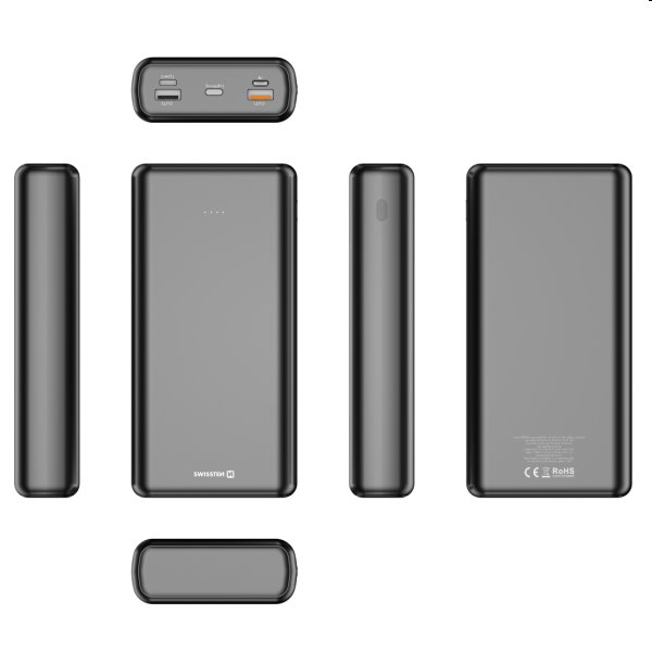 Swissten Power Line Powerbank 30 000 mAh 20W, PD, čierna Swissten Power Line Powerbank 30 000 mAh 20W, PD, čierna