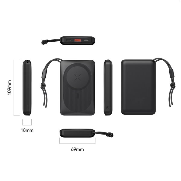 Swissten powerbanka MagSafe 10 000 mAh, čierna Swissten powerbanka MagSafe 10 000 mAh, čierna