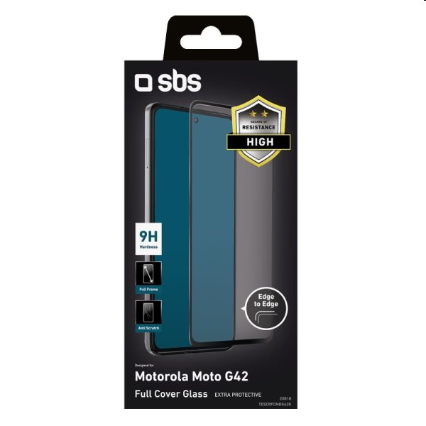 Tvrdené sklo SBS Full Cover pre Motorola Moto G42, čierna