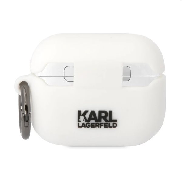 Karl Lagerfeld 3D Logo NFT Choupette Head silikónový obal pre Apple AirPods Pro, biely