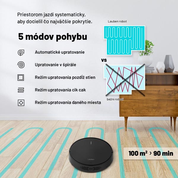 Lauben robotický vysávač 15BB, čierny Lauben robotický vysávač 15BB, čierny