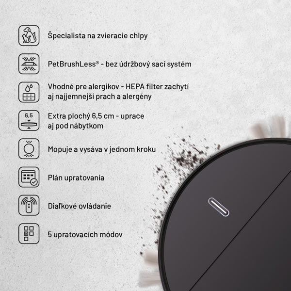 Lauben robotický vysávač 15BB, čierny Lauben robotický vysávač 15BB, čierny