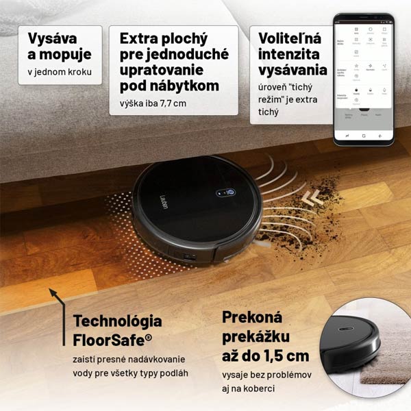 Lauben robotický vysávač 26BB, čierny Lauben robotický vysávač 26BB, čierny