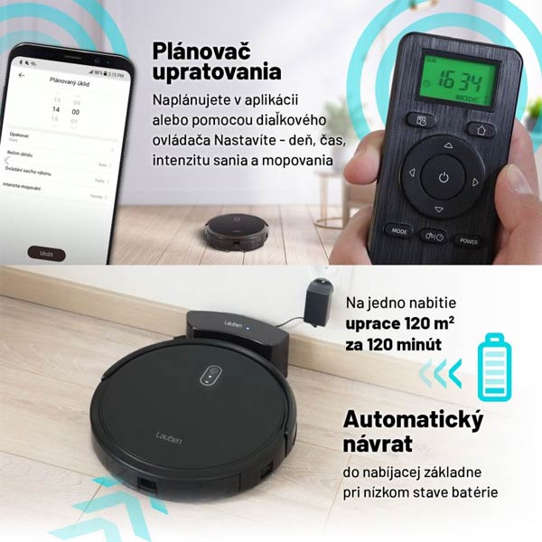 Lauben robotický vysávač 26BB, čierny Lauben robotický vysávač 26BB, čierny