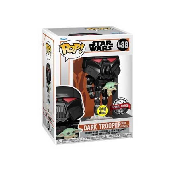 POP! Dark Trooper with Grogu (Star Wars) Special Edition (Glows in The Dark)