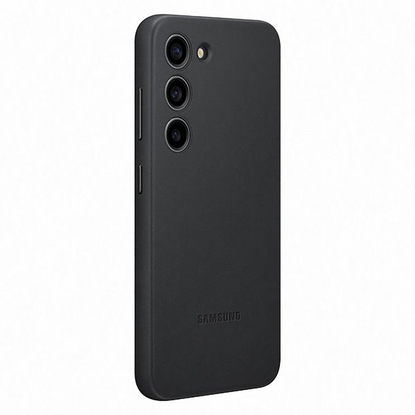 Zadný kryt Leather Cover pre Samsung S23, čierna