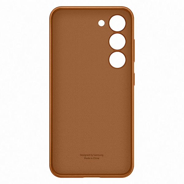 Zadný kryt Leather Cover pre Samsung S23, hnedá