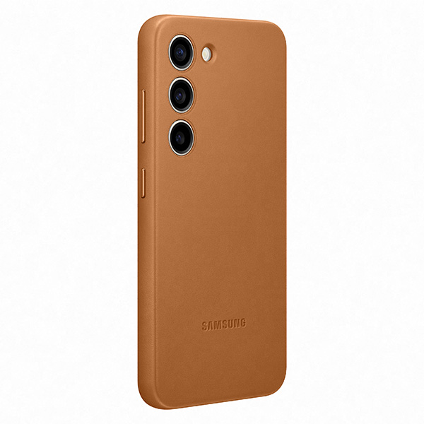 Zadný kryt Leather Cover pre Samsung S23, hnedá