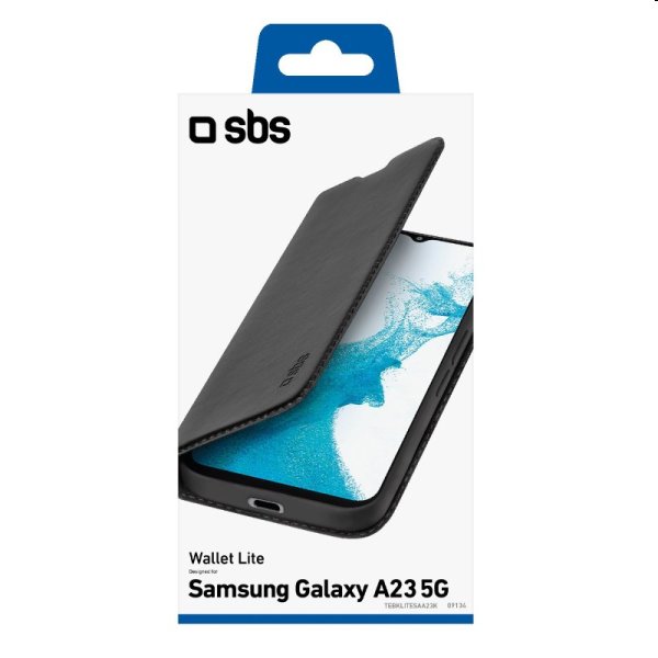 Puzdro SBS Book Wallet Lite pre Samsung Galaxy A23 5G, čierne