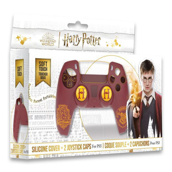 Silicone Shell + Grips Harry Potter Gryffindor pre PS5 ovládač DualSense, červená