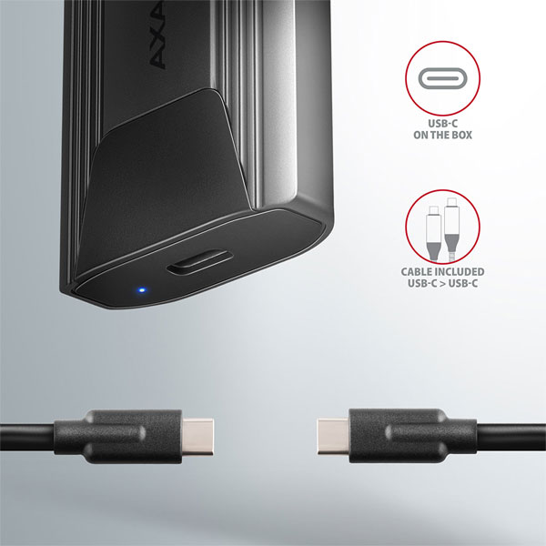 AXAGON EEM2-GTS USB-C 3.2 Gen 2 - M.2 NVMe SSD externý tenký box bez skrutiek