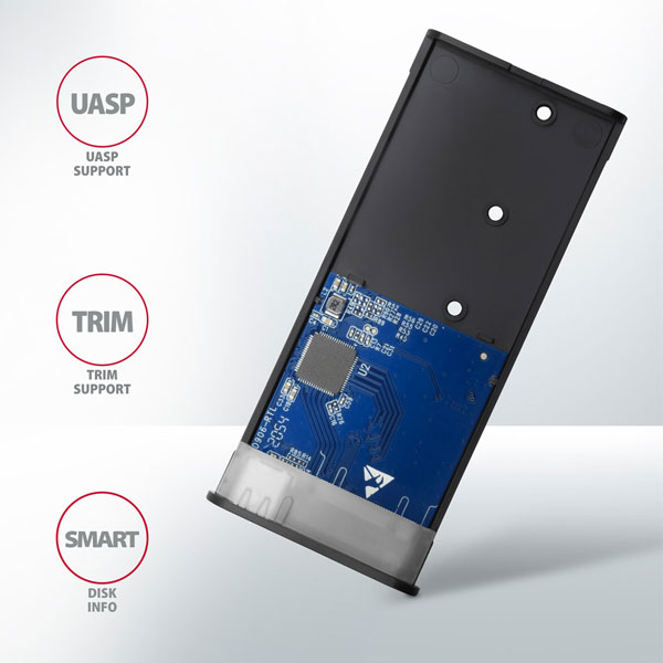 AXAGON EEM2-SB2 USB-C 3.2 Gen 2 - M.2 NVMe a SATA SSD kovový RAW box bez skrutiek, čierny AXAGON EEM2-SB2 USB-C 3.2 Gen 2 - M.2 NVMe a SATA SSD kovový RAW box bez skrutiek, čierny