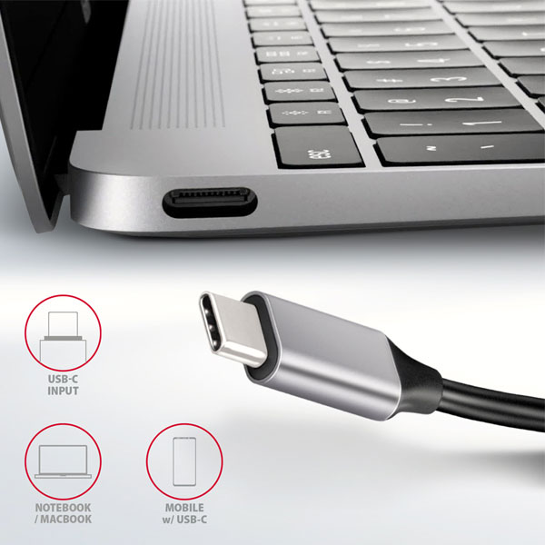 AXAGON HMC-6H4A 4x USB-A + HDMI, USB-C 3.2 Gen 1 hub, PD 100 W, 20 cm USB-C kábel AXAGON HMC-6H4A 4x USB-A + HDMI, USB-C 3.2 Gen 1 hub, PD 100 W, 20 cm USB-C kábel
