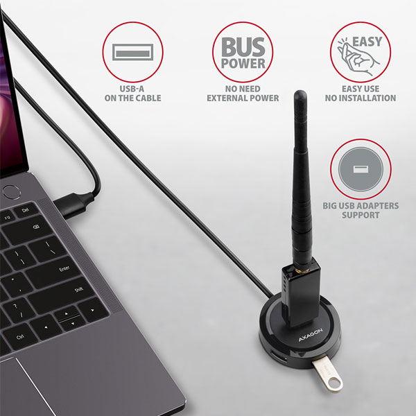 AXAGON HUE-P1AL 4x USB 3.2 Gen 1 ROUND hub, micro USB napájací konektor, 1,2m USB-A kábel