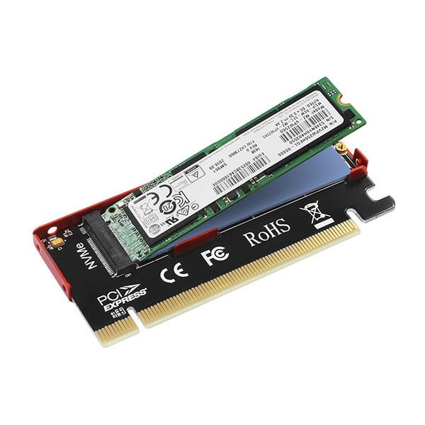 AXAGON PCEM2-S PCI-E 3.0 16x - M.2 SSD NVMe, do 80 mm SSD, key slot adaptér, kovový kryt pre pasívne chladenie