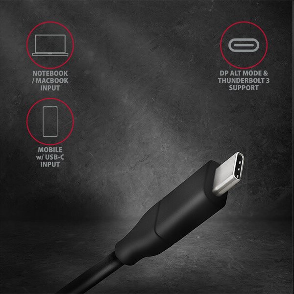 AXAGON RVC-DPC kábel USB-C na DisplayPort 1,8 m 4K/60 Hz AXAGON RVC-DPC kábel USB-C na DisplayPort 1,8 m 4K/60 Hz