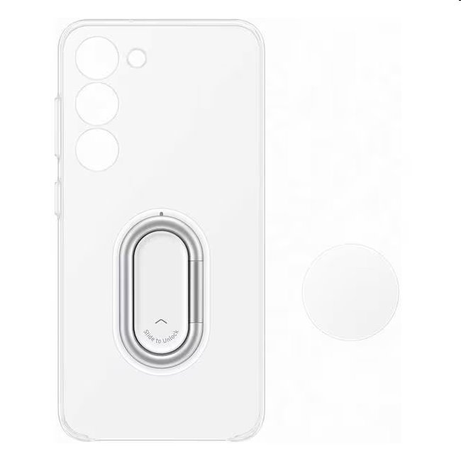 Zadný kryt Clear Gadget pre Samsung Galaxy S23 Plus, transparentná (s odnímateľným úchytom)