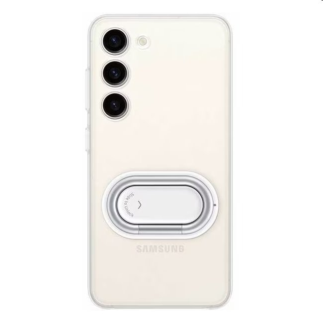 Zadný kryt Clear Gadget pre Samsung Galaxy S23, transparentná (s odnímateľným úchytom)