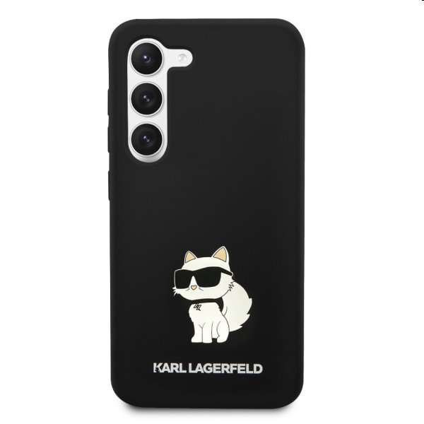 Zadný kryt Karl Lagerfeld Liquid Silicone Choupette NFT pre Samsung Galaxy S23 Plus, čierna