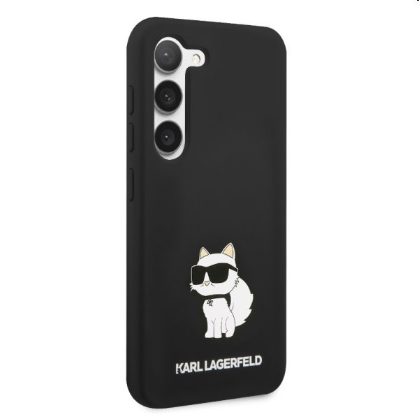 Zadný kryt Karl Lagerfeld Liquid Silicone Choupette NFT pre Samsung Galaxy S23 Plus, čierna