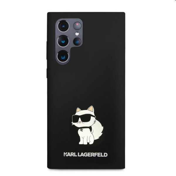 Zadný kryt Karl Lagerfeld Liquid Silicone Choupette NFT pre Samsung Galaxy S23 Ultra, čierna