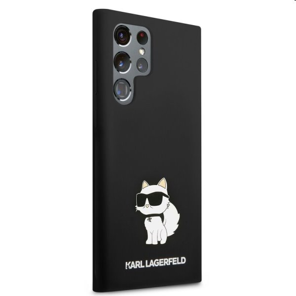 Zadný kryt Karl Lagerfeld Liquid Silicone Choupette NFT pre Samsung Galaxy S23 Ultra, čierna