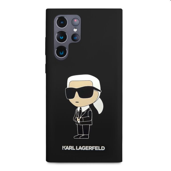 Zadný kryt Karl Lagerfeld Liquid Silicone Ikonik NFT pre Samsung Galaxy S23 Ultra, čierna