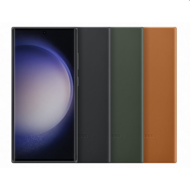 Zadný kryt Leather Cover pre Samsung S23 Ultra, zelená