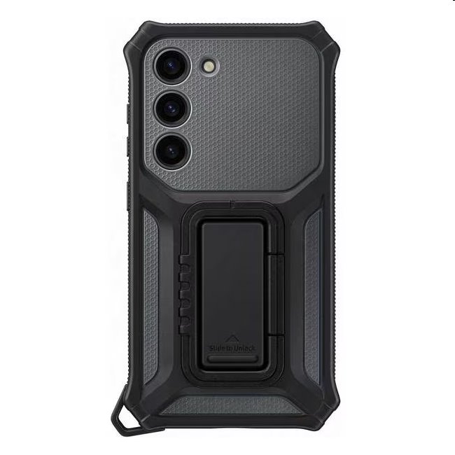 Zadný kryt Rugged Gadget pre Samsung Galaxy S23 Plus, titan (s odnímateľným úchytom)