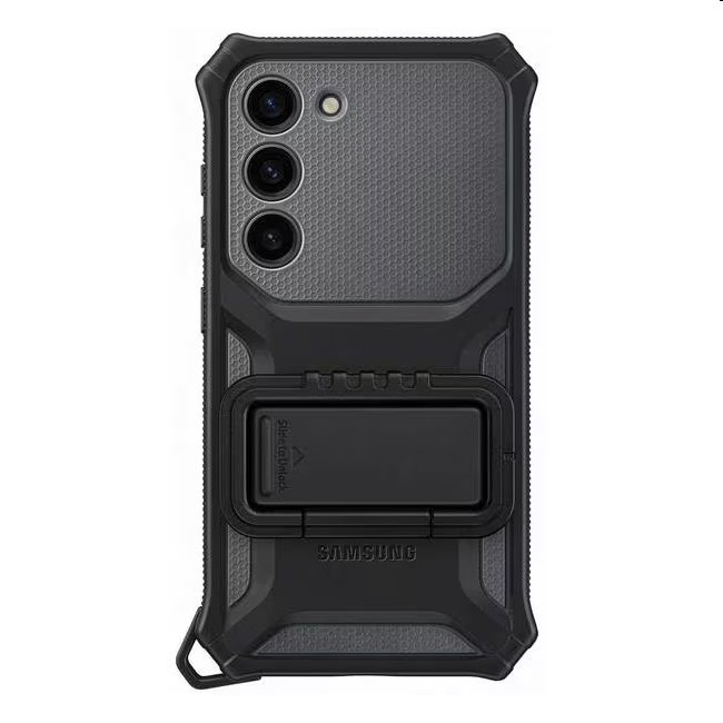 Zadný kryt Rugged Gadget pre Samsung Galaxy S23 Plus, titan (s odnímateľným úchytom)