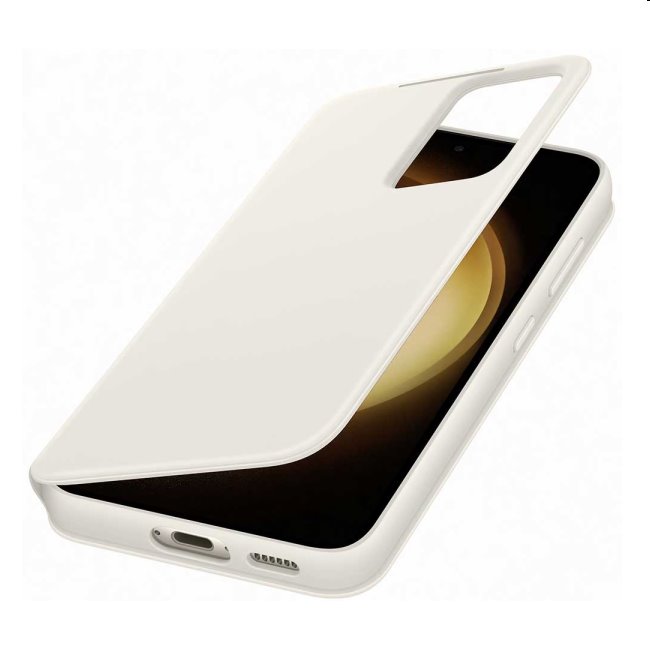 Knižkové puzdro Smart View Wallet pre Samsung Galaxy S23, krémová