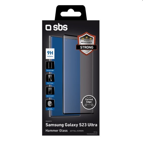 SBS tvrdené sklo 4D Full Glass pre Samsung Galaxy S23 Ultra, čierne