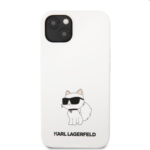 Zadný kryt Karl Lagerfeld Liquid Silicone Choupette NFT pre Apple iPhone 13, biela