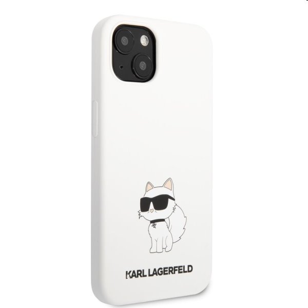 Zadný kryt Karl Lagerfeld Liquid Silicone Choupette NFT pre Apple iPhone 13, biela