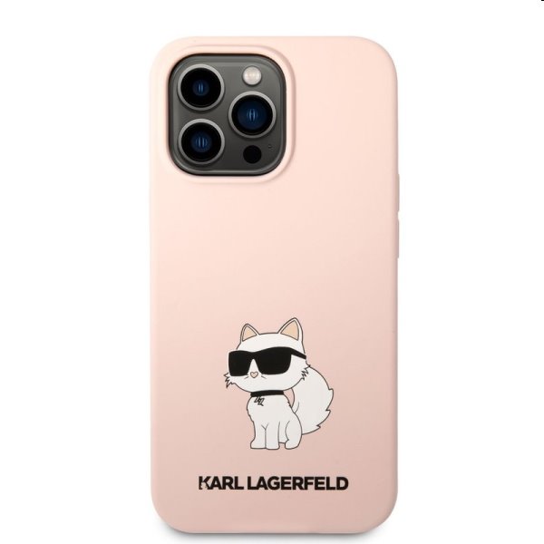 Zadný kryt Karl Lagerfeld Liquid Silicone Choupette NFT pre Apple iPhone 13 Pro, ružová