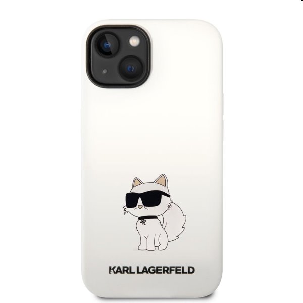 Zadný kryt Karl Lagerfeld Liquid Silicone Choupette NFT pre Apple iPhone 14, biela