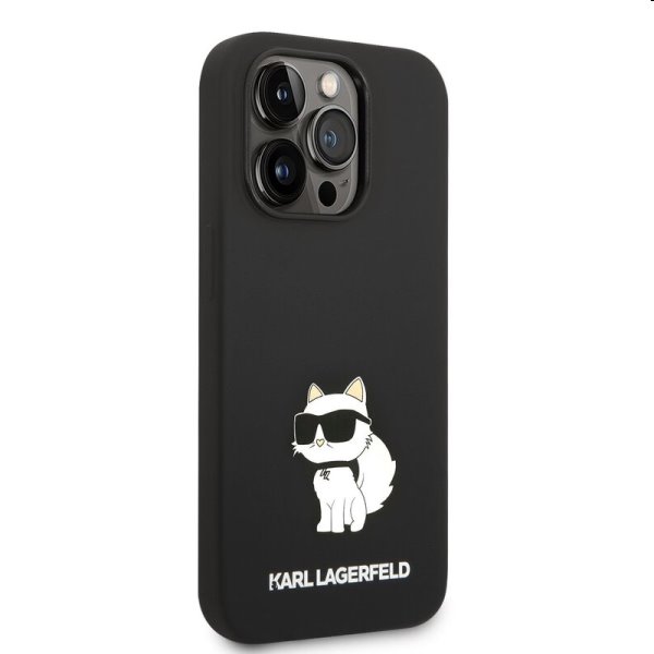 Zadný kryt Karl Lagerfeld Liquid Silicone Choupette NFT pre Apple iPhone 14 Pro, čierna