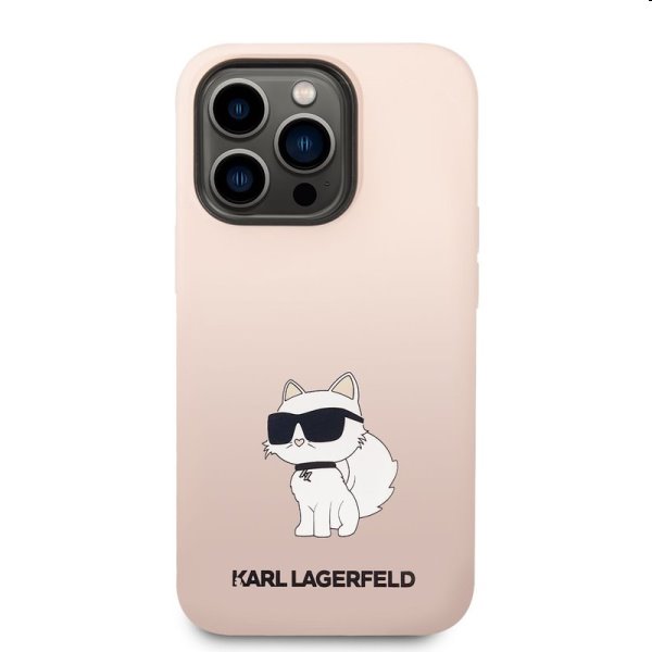 Zadný kryt Karl Lagerfeld Liquid Silicone Choupette NFT pre Apple iPhone 14 Pro Max, ružová