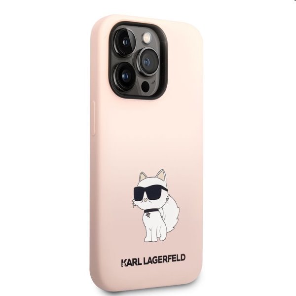 Zadný kryt Karl Lagerfeld Liquid Silicone Choupette NFT pre Apple iPhone 14 Pro, ružová