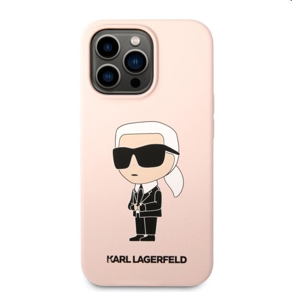 Zadný kryt Karl Lagerfeld Liquid Silicone Ikonik NFT pre Apple iPhone 13 Pro Max, ružová