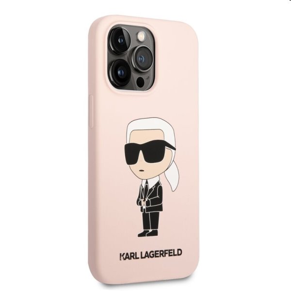 Zadný kryt Karl Lagerfeld Liquid Silicone Ikonik NFT pre Apple iPhone 13 Pro Max, ružová