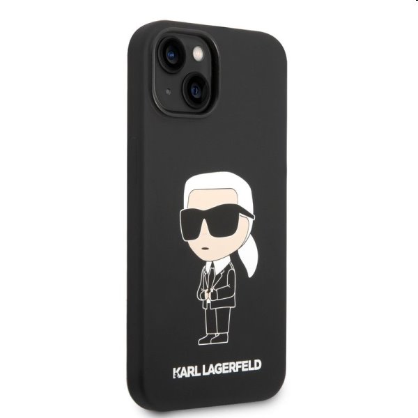 Zadný kryt Karl Lagerfeld Liquid Silicone Ikonik NFT pre Apple iPhone 14 Plus, čierna